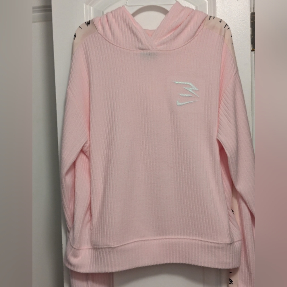 Nike 3BRAND Youth Girls Ribbed Hooded Sweatshirt with Logo Sz Large(12-13yrs)